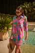 Cindal Floral Luba Oversized Shirt Mini Dress